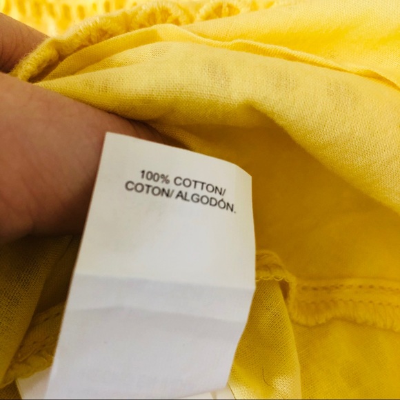 NWT LUCKY BRAND lace eyelet yellow boho blouse - Picture 5 of 8